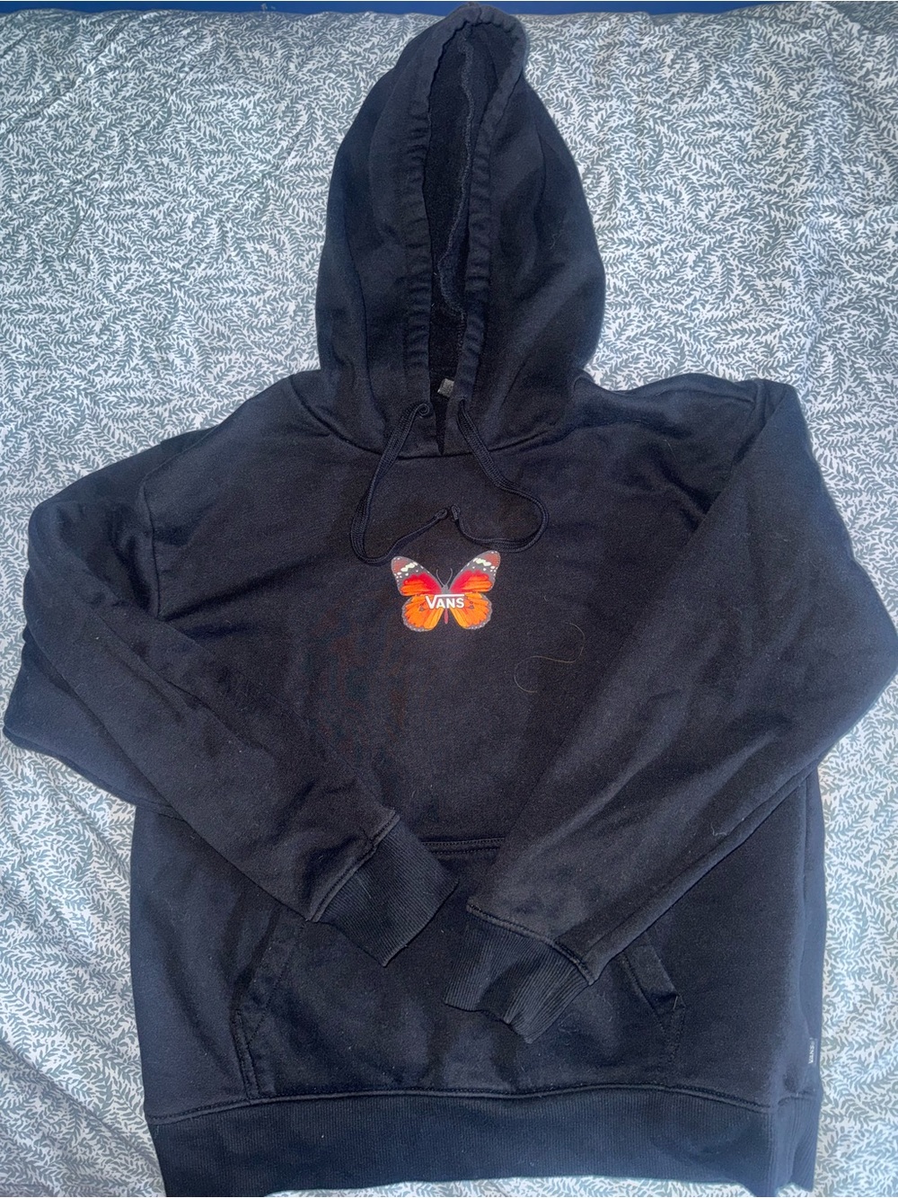 Vans Black Hoodie with butterflies